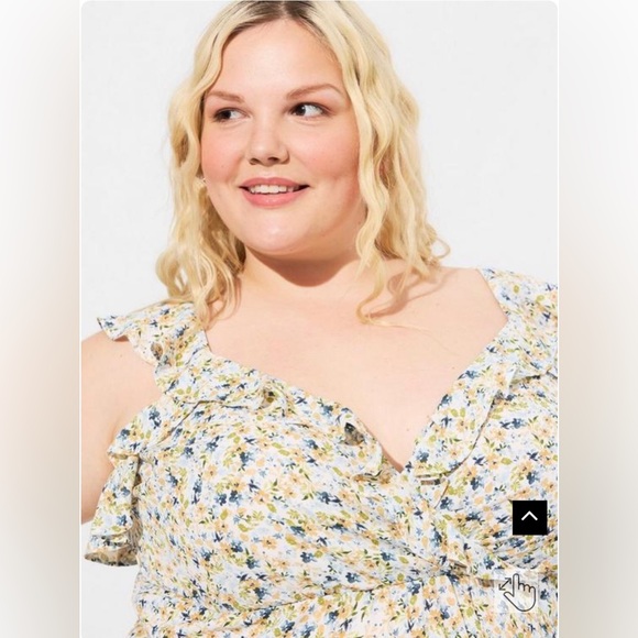 Torrid sz 3 Peplum Georgette Ruffle Surplice Tank Top NWT - Picture 2 of 8